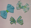 Set of 3 Aqua baby bows