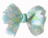 Plaid Aqua baby bow